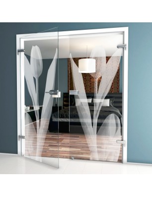 Ganzglastür Tulpe Gelasert Auf Klarglas