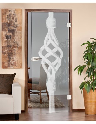 Ganzglastür Geländer Gelasert Auf Klarglas