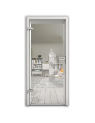 Ganzglastür Leuchtturm 3 Gelasert Auf Klarglas