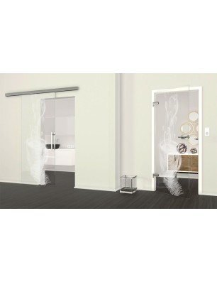 Ganzglastür Kaffee Gelasert Auf Klarglas