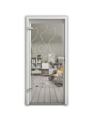 Ganzglastür Kaffe Wordart Gelasert Auf Klarglas