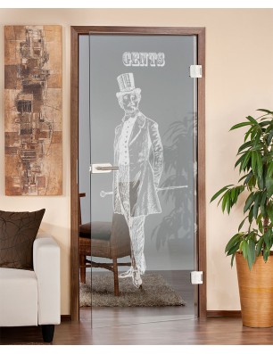 Ganzglastür Gents Gelasert Auf Klarglas