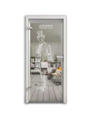 Ganzglastür Gents Gelasert Auf Klarglas