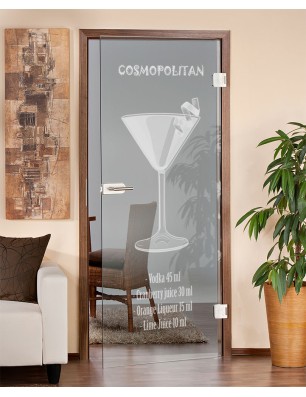 Ganzglastür Cosmopolitan Gelasert Auf Klarglas