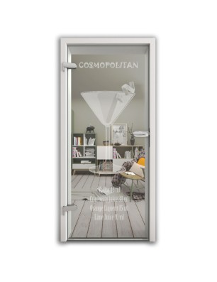 Ganzglastür Cosmopolitan Gelasert Auf Klarglas
