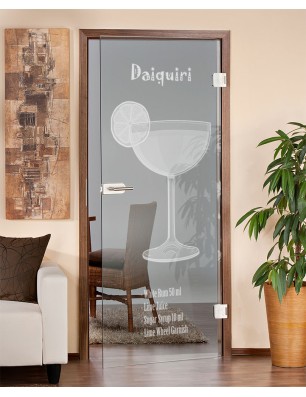 Ganzglastür Daiquiri Gelasert Auf Klarglas