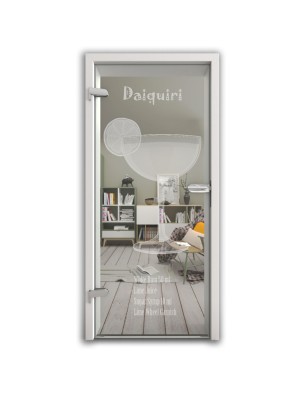 Ganzglastür Daiquiri Gelasert Auf Klarglas
