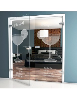 Ganzglastür Daiquiri Gelasert Auf Klarglas