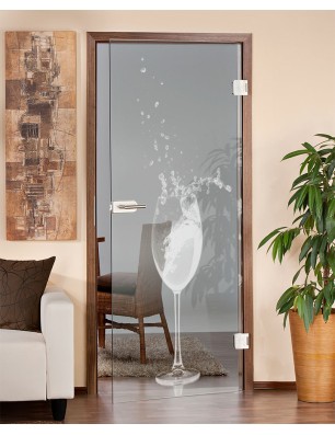 Ganzglastür Wein Gelasert Auf Klarglas