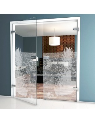 Ganzglastür Ananas Gelasert Auf Klarglas