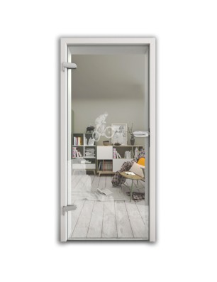 Ganzglastür Biker 2 Gelasert Auf Klarglas