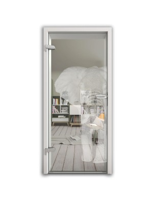 Ganzglastür Elefant 2 Gelasert Auf Klarglas