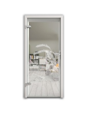 Ganzglastür Ernte Gelasert Auf Klarglas