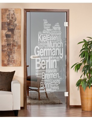 Ganzglastür Germany Gelasert Auf Klarglas