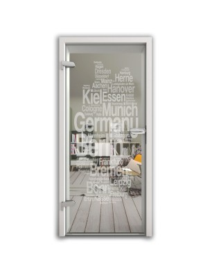 Ganzglastür Germany Gelasert Auf Klarglas