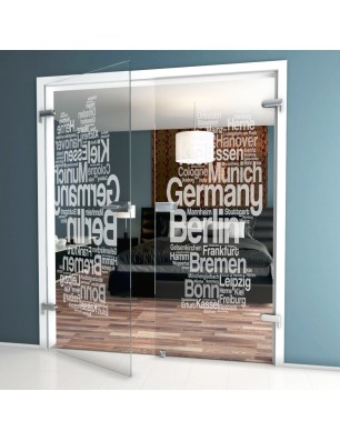 Ganzglastür Germany Gelasert Auf Klarglas