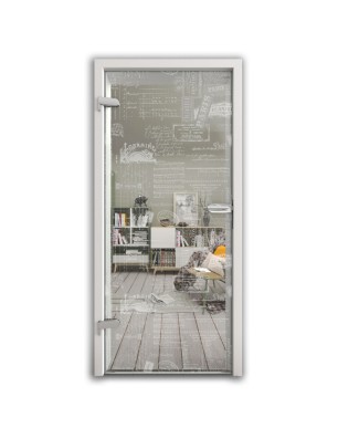 Ganzglastür Post Office Gelasert Auf Klarglas