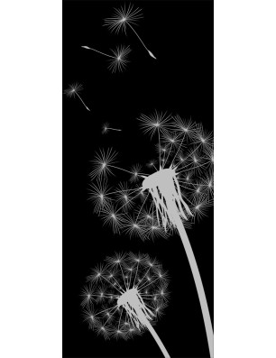 Ganzglastür Pusteblume Gelasert Auf Klarglas