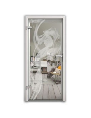 Ganzglastür Rauch Gelasert Auf Klarglas