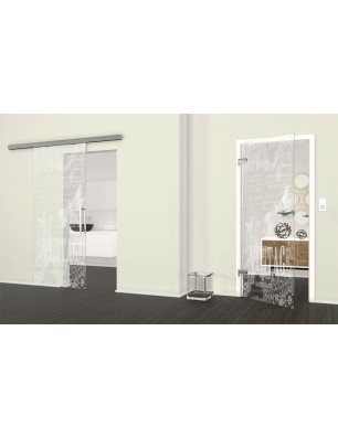 Ganzglastür Vintage Gelasert Auf Klarglas