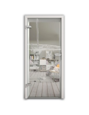 Ganzglastür Wasser 2 Gelasert Auf Klarglas