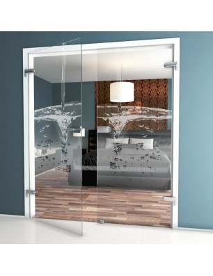 Ganzglastür Wasser 2 Gelasert Auf Klarglas