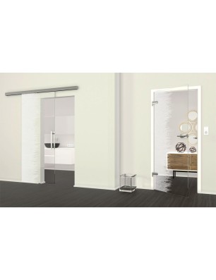 Ganzglastür Wiese Gelasert Auf Klarglas