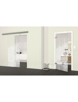 Ganzglastür Hafen Gelasert Auf Klarglas