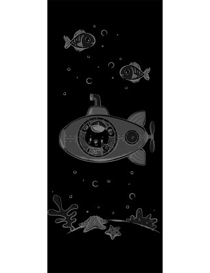 Ganzglastür Kid U-Boot Gelasert Auf Grauglas