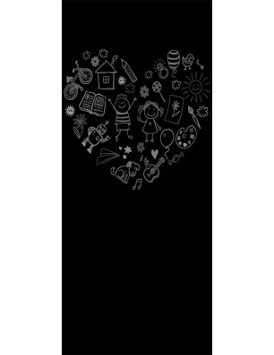 Ganzglastür Kid Herz Gelasert Auf Grauglas