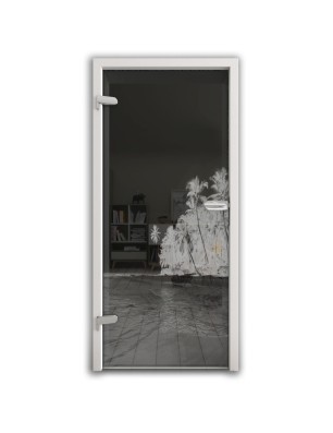 Ganzglastür Klippe Gelasert Auf Grauglas