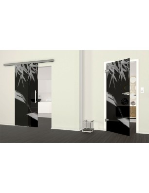 Ganzglastür Wellness 3 Gelasert Auf Grauglas