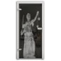 Ganzglastür Justitia Gelasert Auf Grauglas Ganzglastür Justitia Gelasert Auf Grauglas
