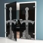 Ganzglastür Excalibur Gelasert Auf Grauglas Ganzglastür Excalibur Gelasert Auf Grauglas