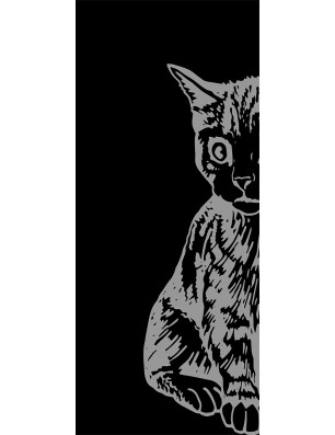 Ganzglastür Katze Gelasert Auf Grauglas