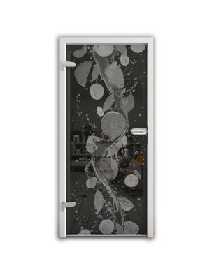 Ganzglastür Fruits 2 Gelasert Auf Grauglas