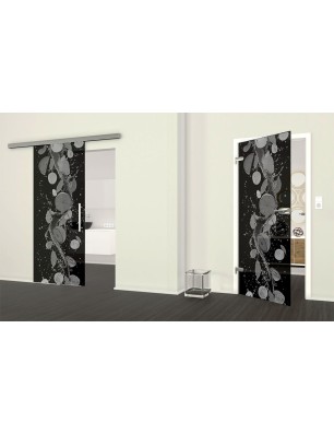 Ganzglastür Fruits 2 Gelasert Auf Grauglas