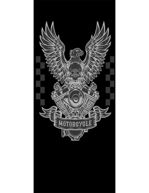 Ganzglastür Biker Gelasert Auf Grauglas