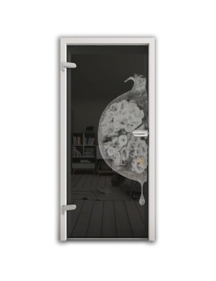 Ganzglastür Fruits 4 Gelasert Auf Grauglas