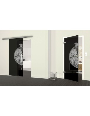 Ganzglastür Fruits 4 Gelasert Auf Grauglas