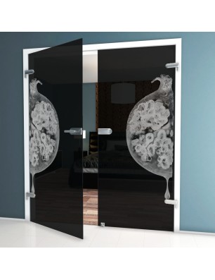 Ganzglastür Fruits 4 Gelasert Auf Grauglas