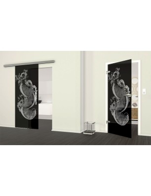 Ganzglastür Fruits 5 Gelasert Auf Grauglas