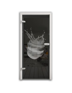 Ganzglastür Fruits 6 Gelasert Auf Grauglas