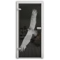 Ganzglastür Adler Gelasert Auf Grauglas Ganzglastür Adler Gelasert Auf Grauglas