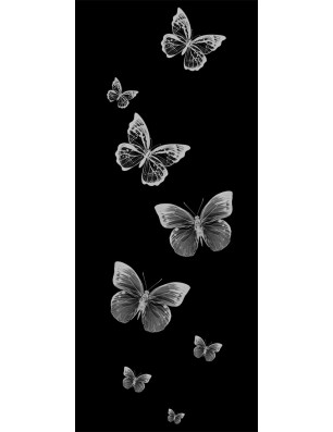 Ganzglastür Schmetterlinge Gelasert Auf Grauglas