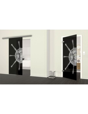 Ganzglastür Pizza Gelasert Auf Grauglas