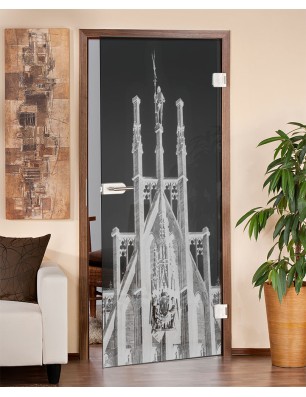 Ganzglastür München Gelasert Auf Grauglas