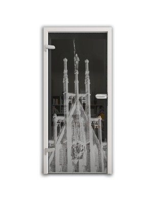 Ganzglastür München Gelasert Auf Grauglas