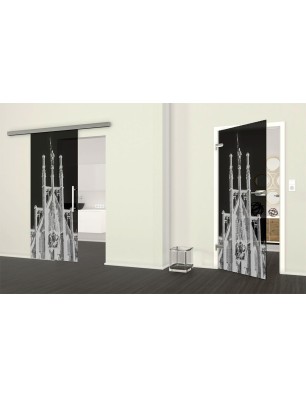 Ganzglastür München Gelasert Auf Grauglas