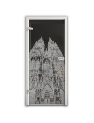 Ganzglastür Köln Gelasert Auf Grauglas